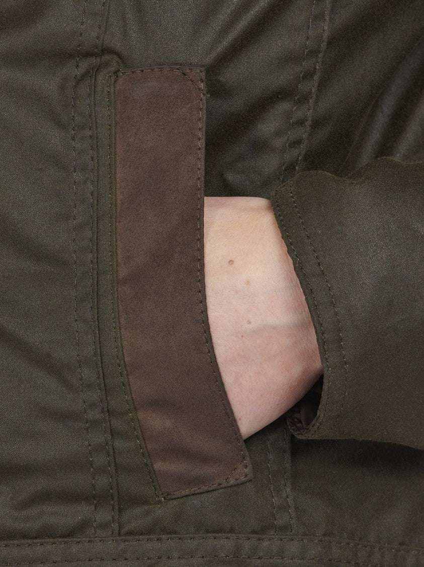 Barbour Bower Wax Jacket With Corduroy Collar