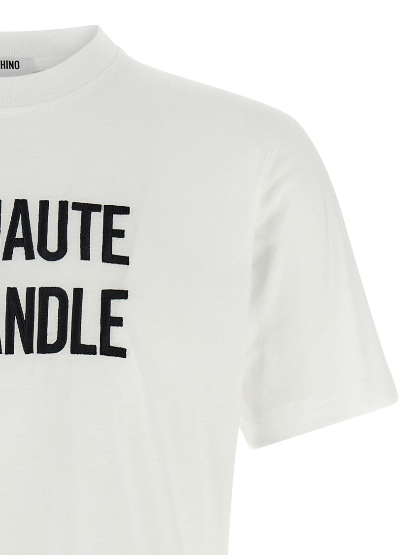 Moschino Cotton Jersey T-Shirt With Bold Embroidery