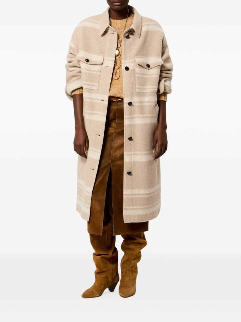 Isabel Marant Étoile Relaxed Oversized Striped Flap Pocket Coat