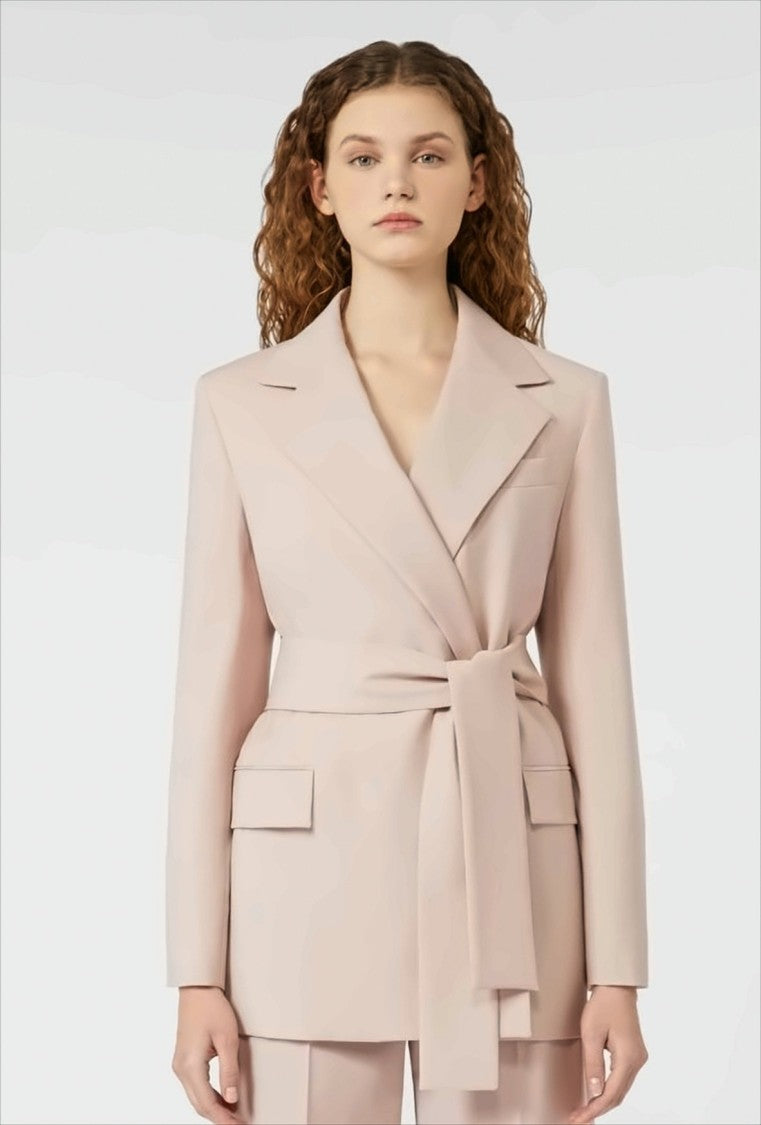 Weekend Tailored Natural Wool Jacket With Belt