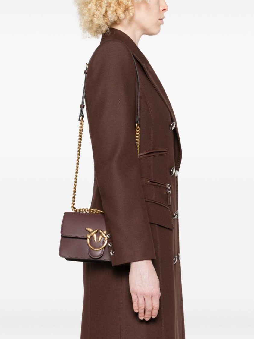 Pinko Structured Shoulder Bag With Gold-Tone Bird Clasp