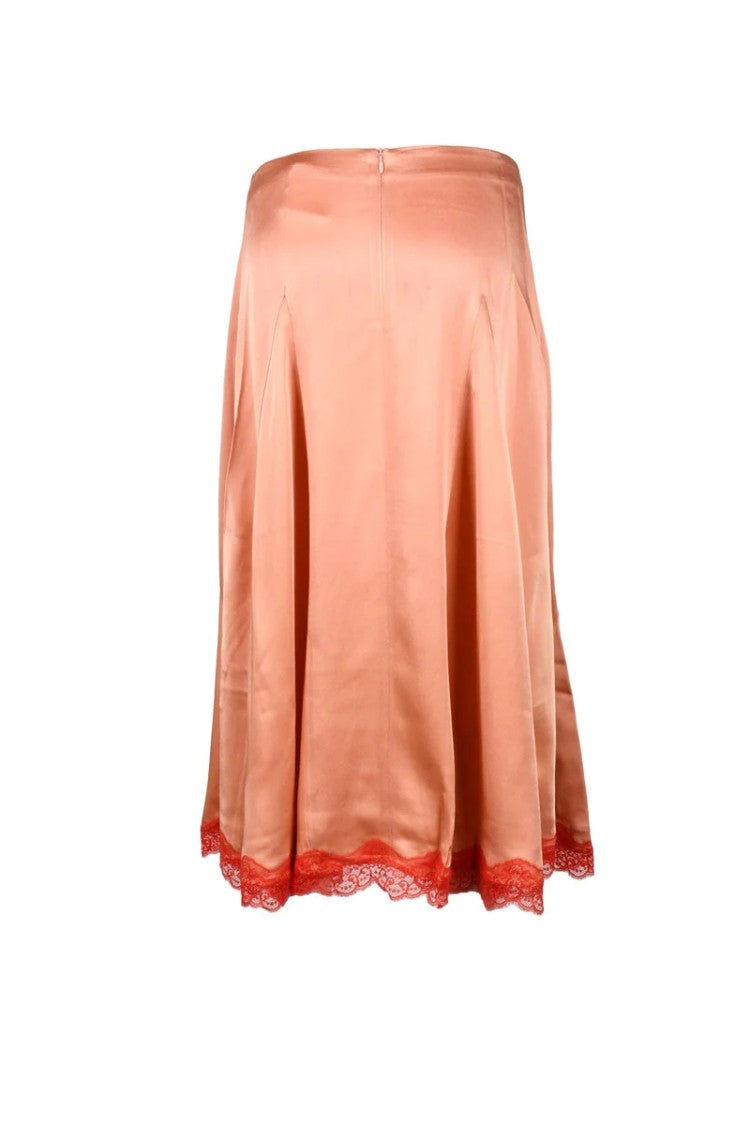 Semi Couture Colored Lace Acetate-Blend Slip Midi Skirt