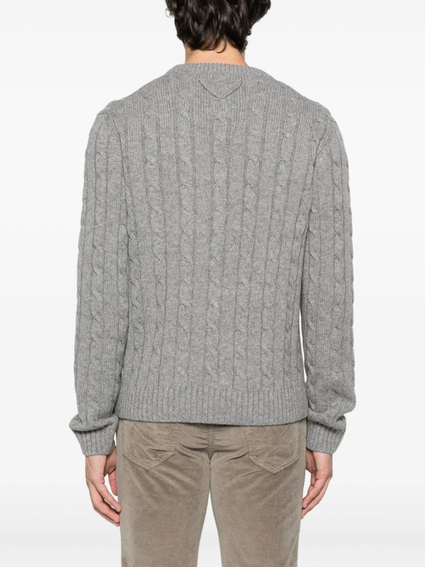 Prada Cashmire Cable Knit Cashmere Sweater
