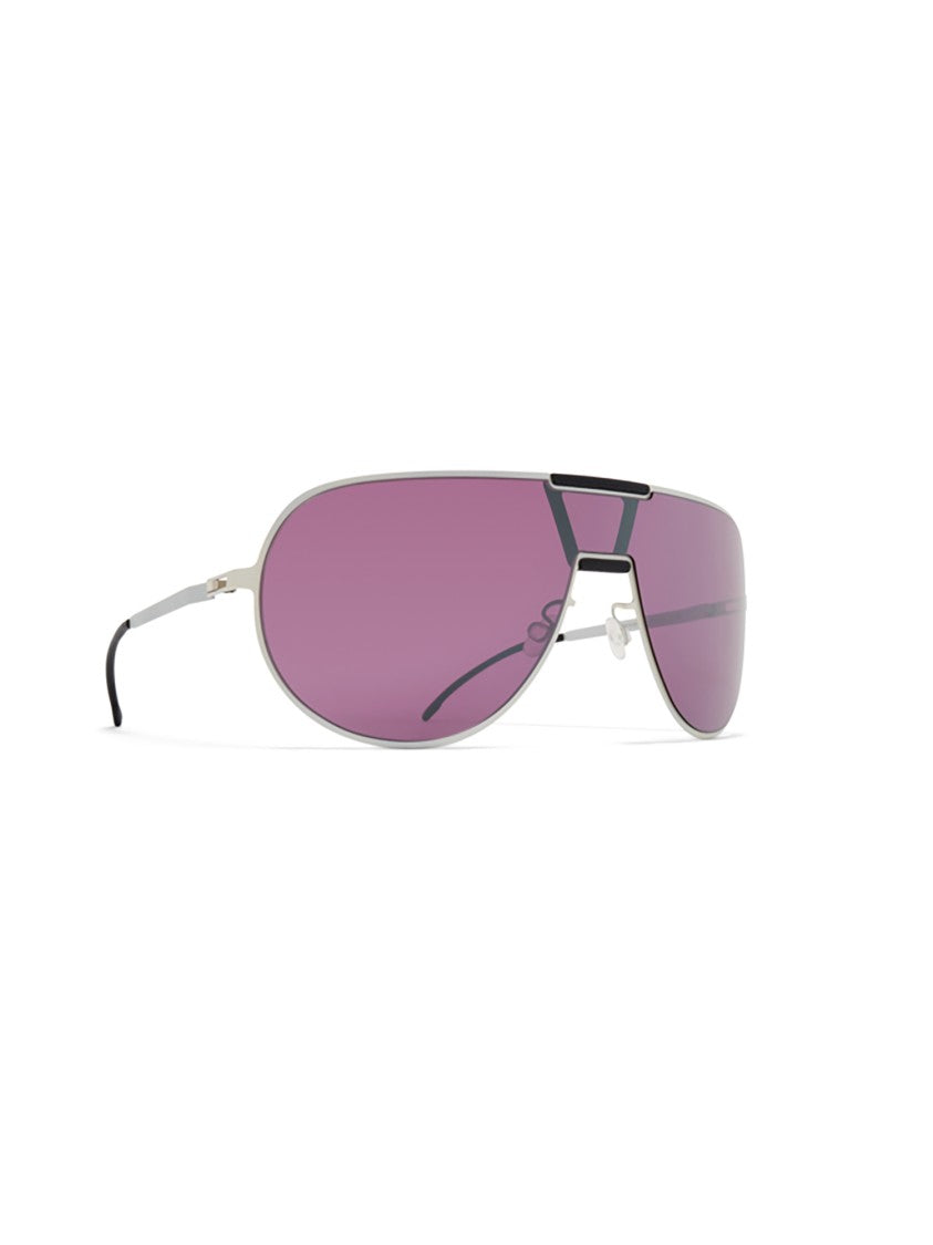 Mykita Aluminum Frame Sunglasses With Oversized Purple Lenses