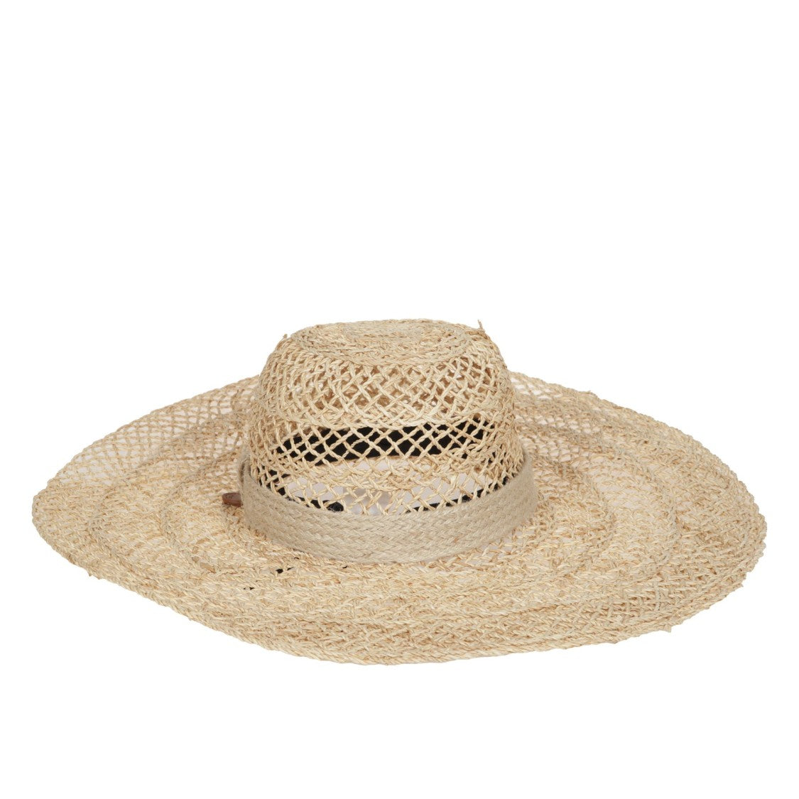 Catarzi Wide-Brimmed Hat With Rustic Woven Band