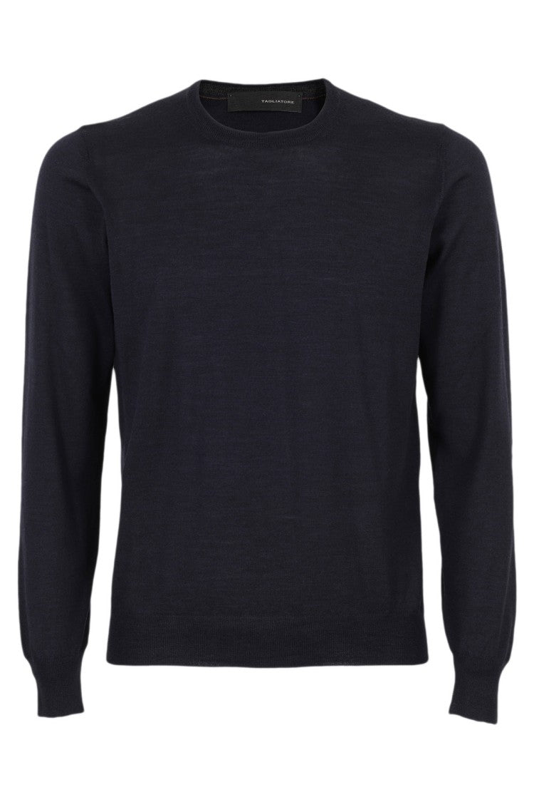 Tagliatore Blue Wool-Silk Sweater