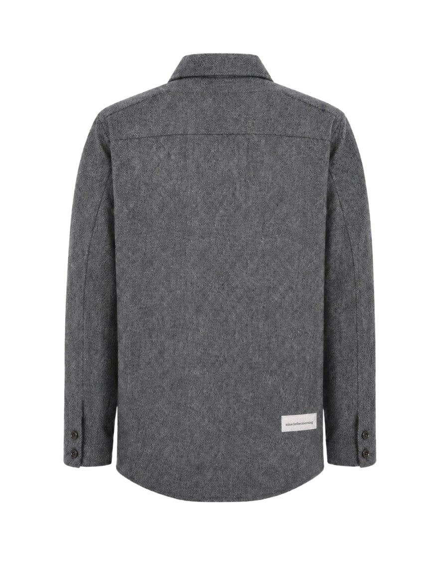 Nine In The Morning Grey Freud Wool-Blend Flap Pocket Overshirt