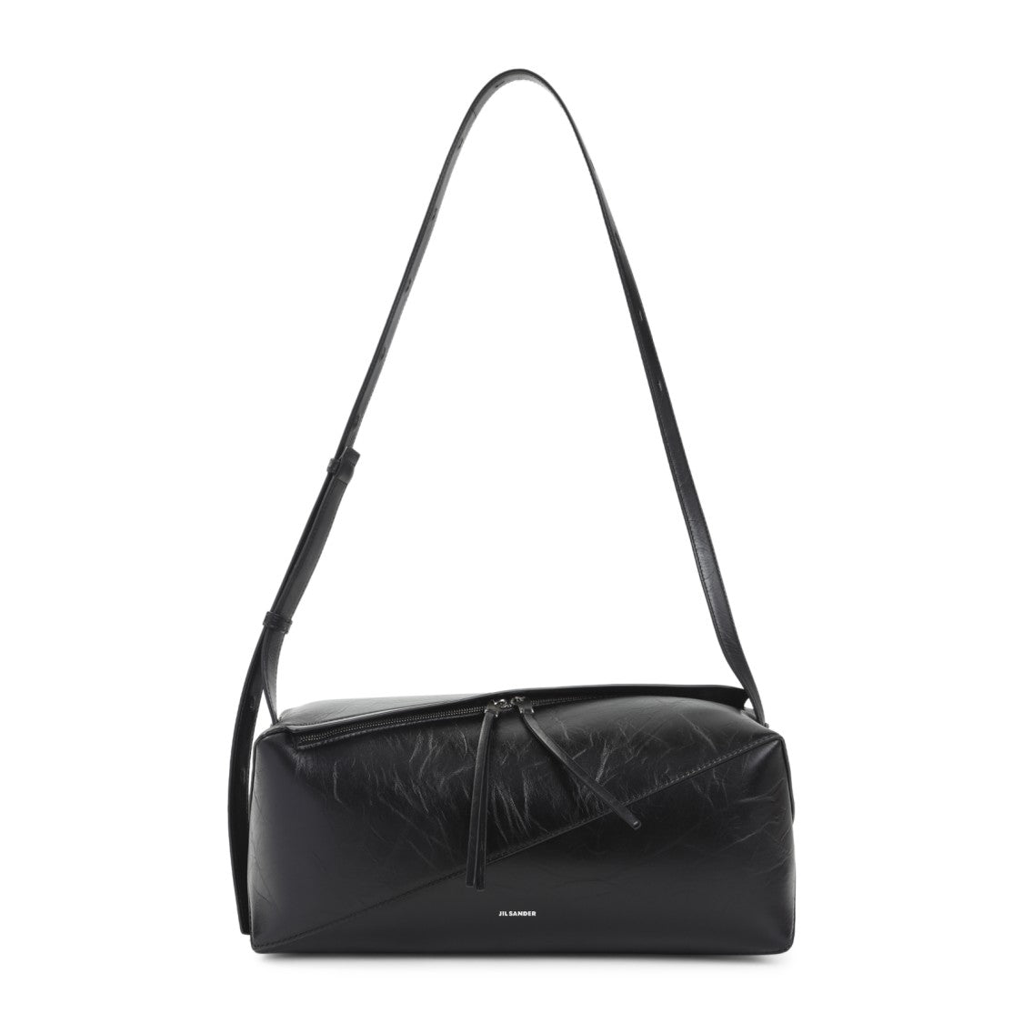 Jil Sander Structured Black Leather Crossbody Bag