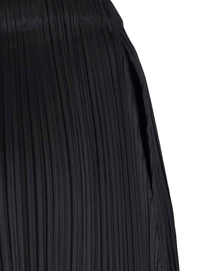 Pleats Please Wide-Leg Pleated Pants With Subtle Sheen