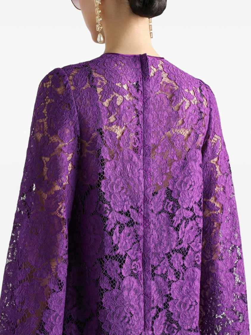Dolce & Gabbana Cordonetto Lace Mini Dress With Bow Detail