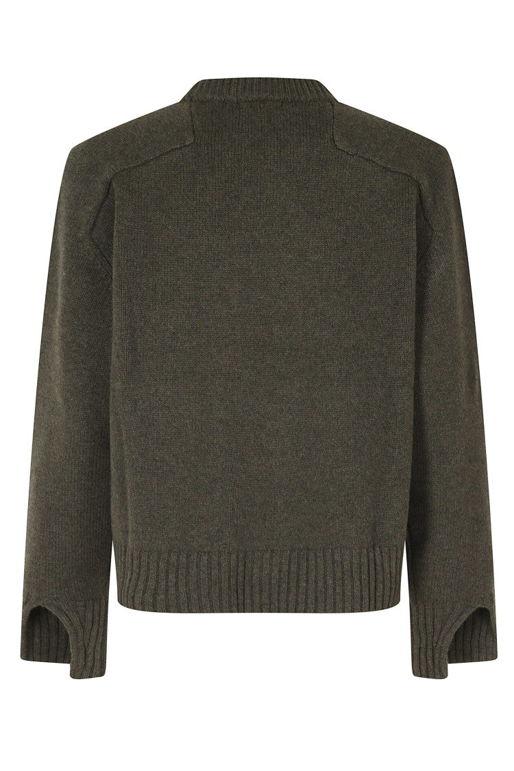 Soeur Green Will Cropped Merino Wool Sweater