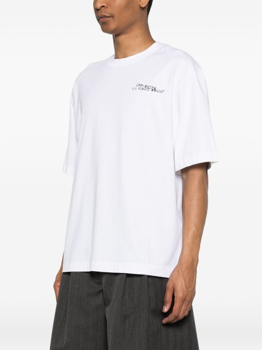 Off-White White Crew Neck Graphic T-Shirt