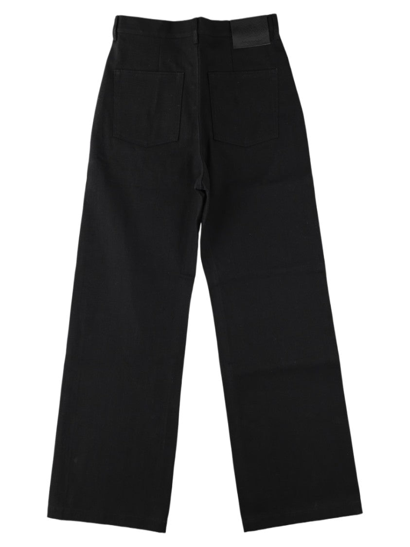 Drkshdw By Rick Owens Black High-Waist Wide-Leg Cotton Jeans