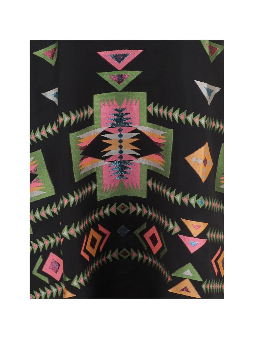 Nema Long Patterned Fabric Dress