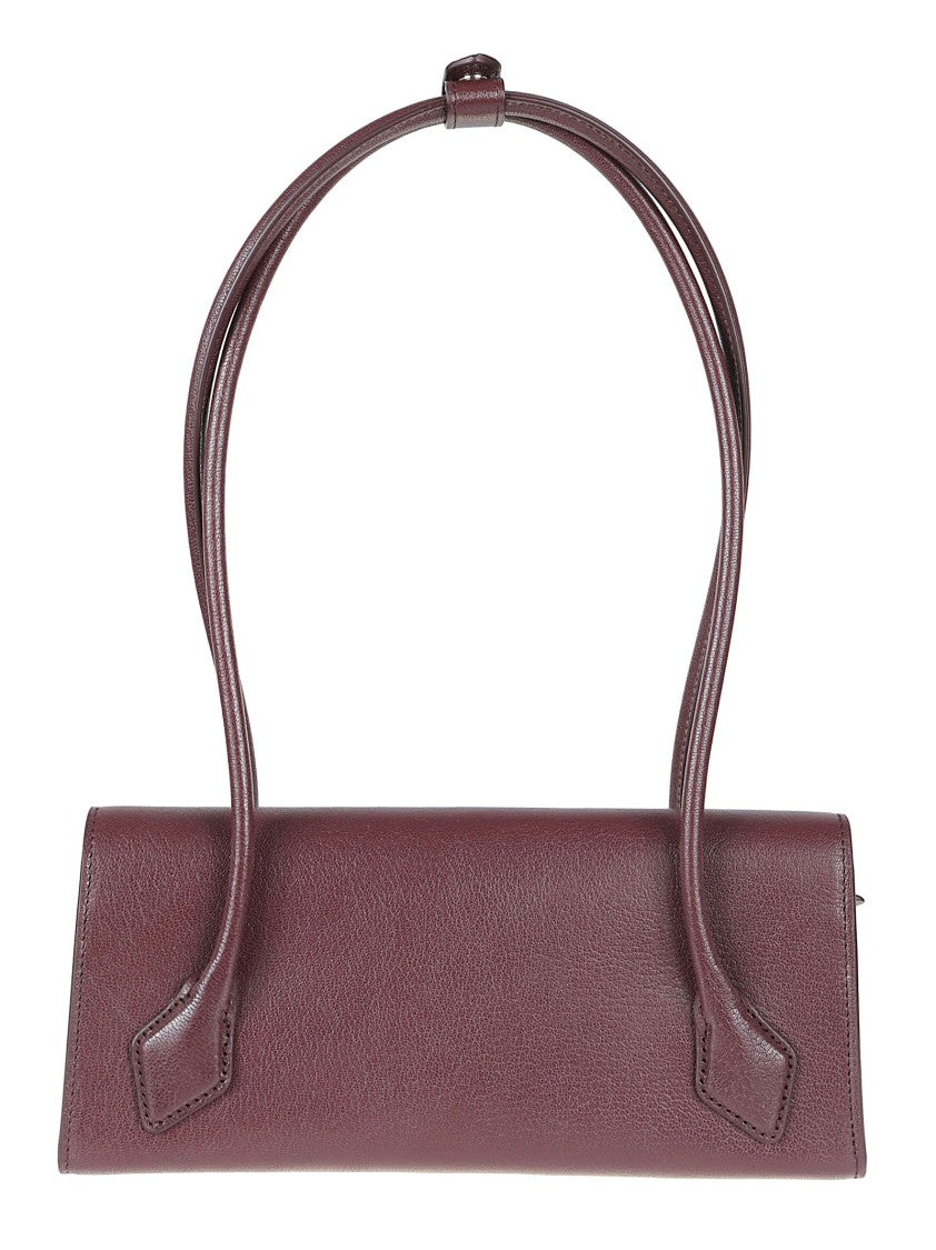 Alaïa Burgundy Smooth Leather Bag With Structured Flap Closure