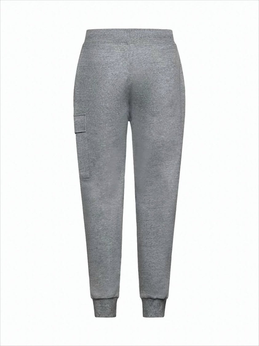 C.P. Company Heather Grey Tapered Fit Jogger Pants With Cargo Pocket And Ribbed Cuffs