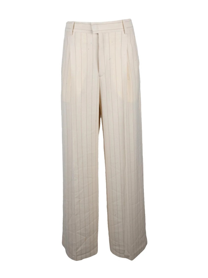 Isabel Marant Pleated Wide-Leg Trousers With High Waist And Vertical Pinstripes