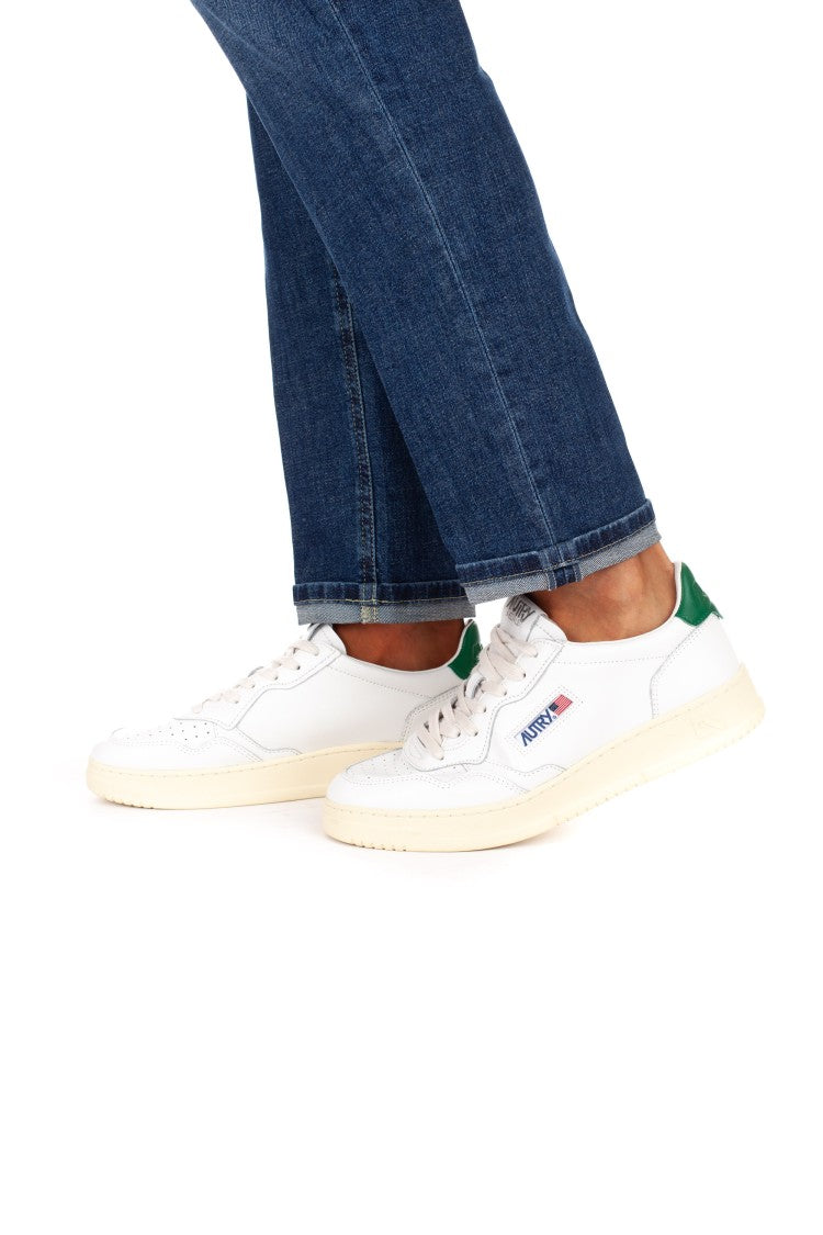 Autry Medalist Leather Sneakers With Green Heel Tab