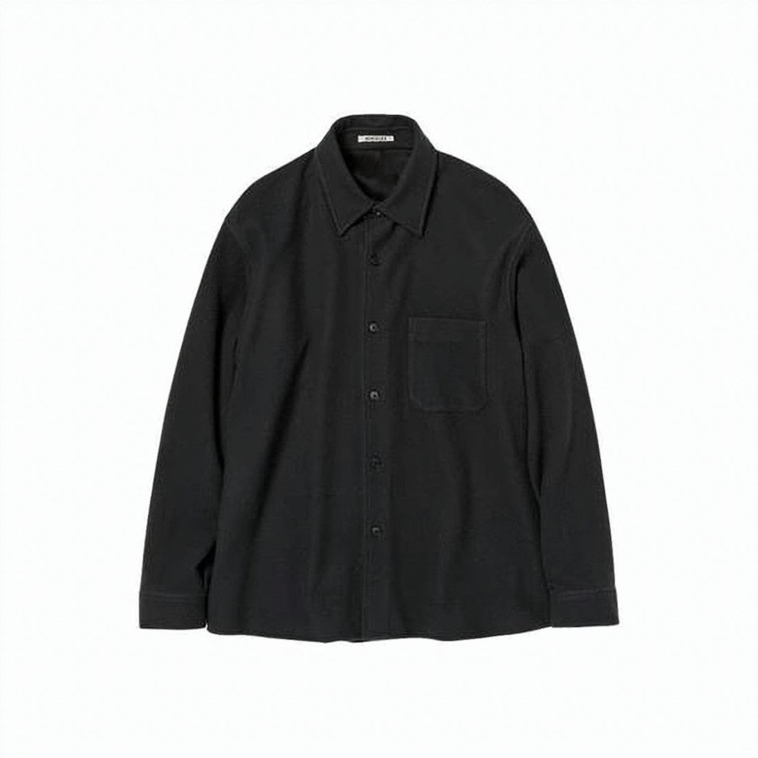 Auralee Long-Sleeve Black Shirt With Classic Collar