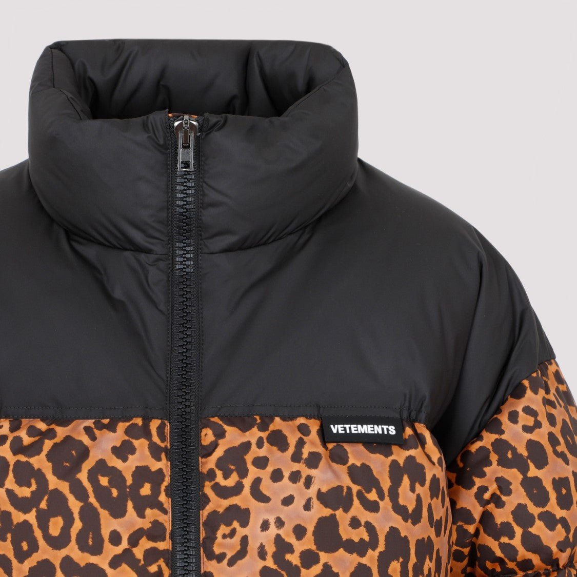 Vetements Leopard Logo Puffer Jacket
