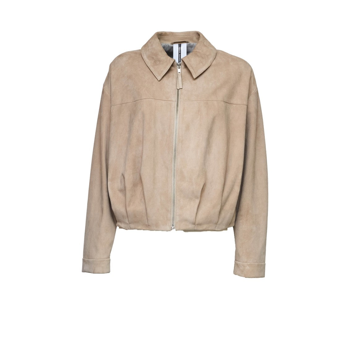 Sword Goat Suede Zipped Bomber Leather Jacket