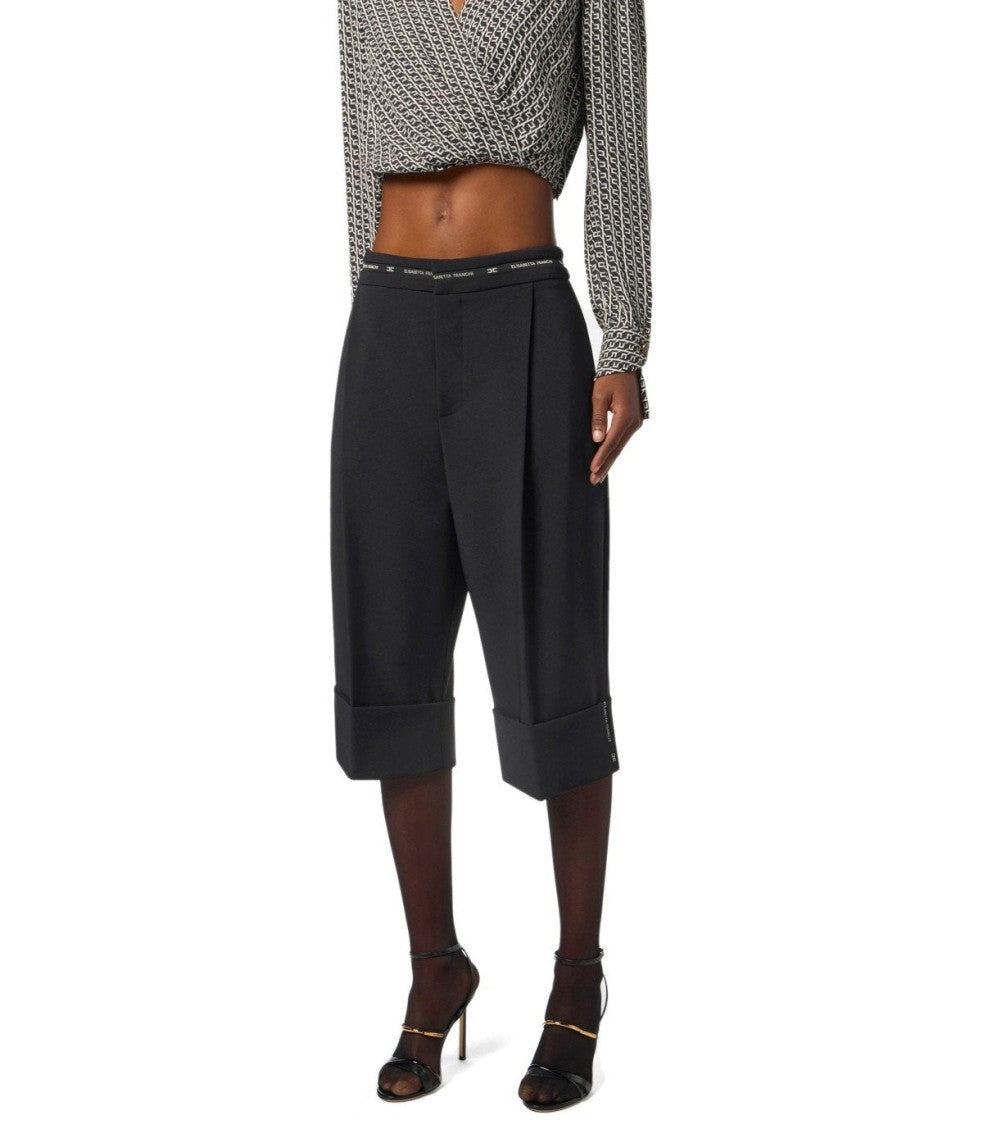 Elisabetta Franchi Black Bermuda Shorts
