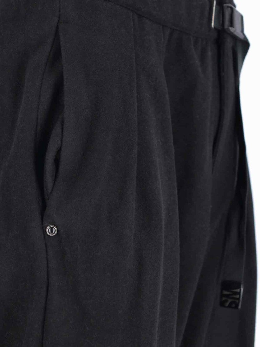 White Sand Wool-Blend Pants – Black