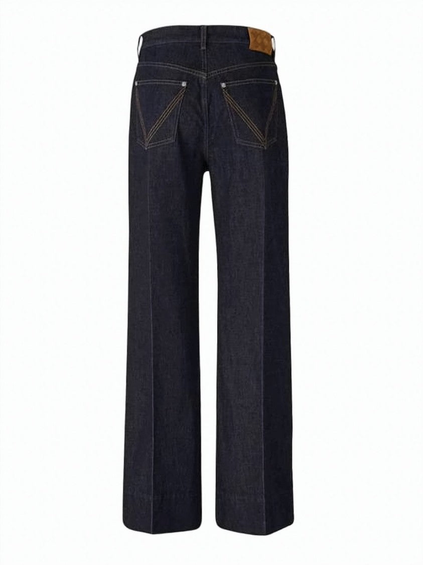 Bottega Veneta Wide-Leg Denim Pants With High Waist