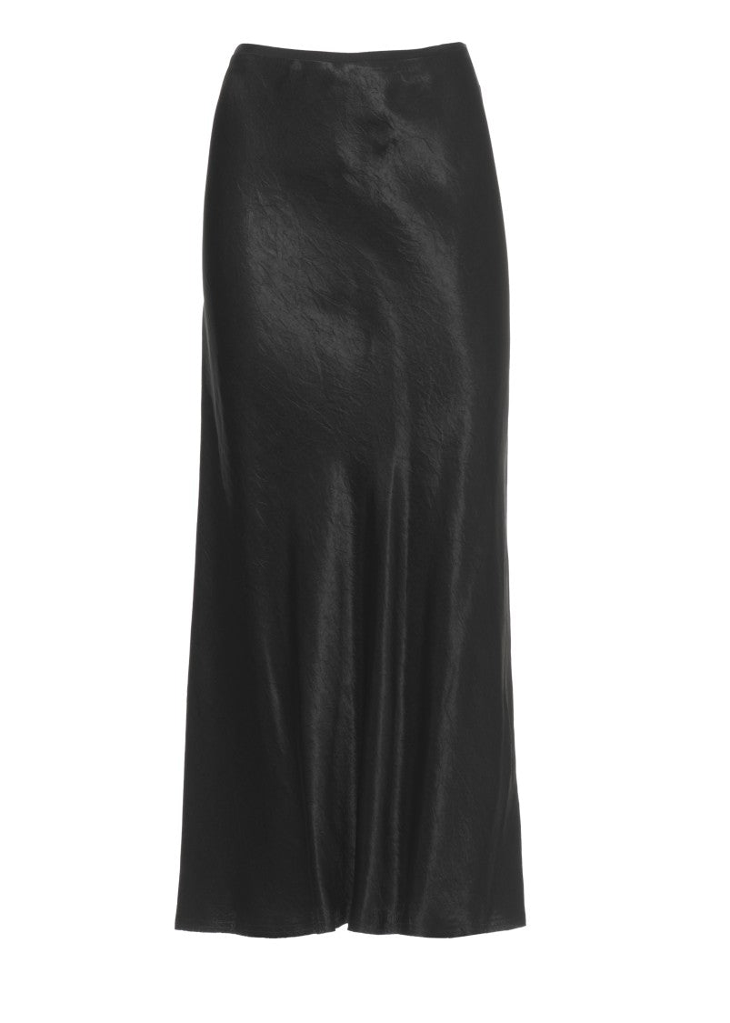 Maison Margiela Taupe Grey Satin Midi Skirt With Distinctive Four Stitches