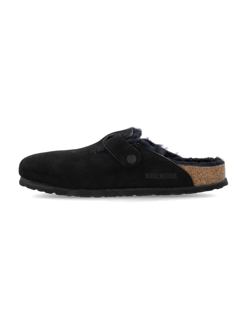 Birkenstock Plush Black Shearling Slip-On Shoes