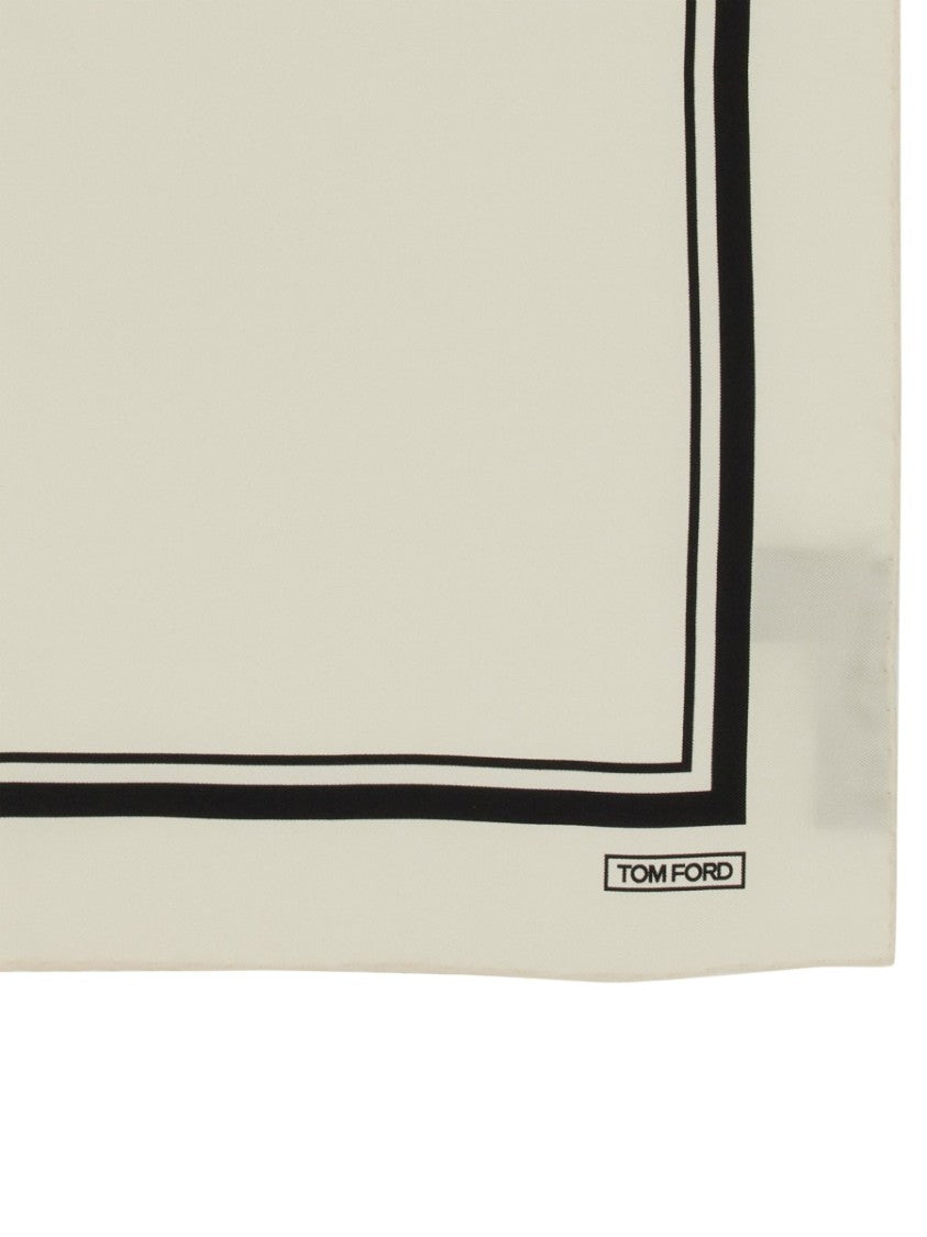 Tom Ford Square Silk Scarf With Contrasting Border