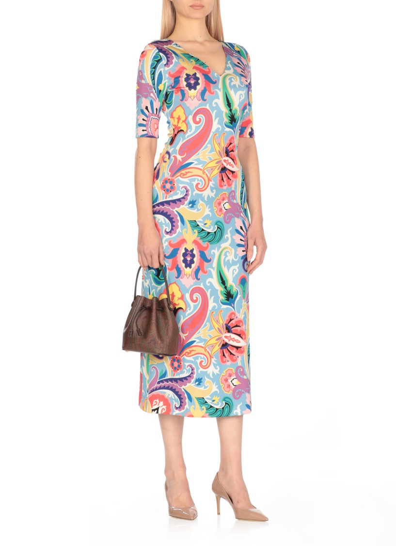 Etro Brown Cotton Blend Bucket Bag