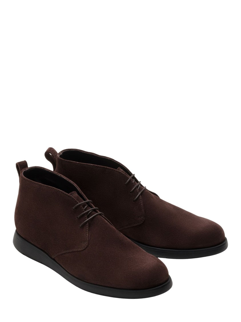 Church's Dark Brown Minimalist Suede Rising Lace-Up Shoes