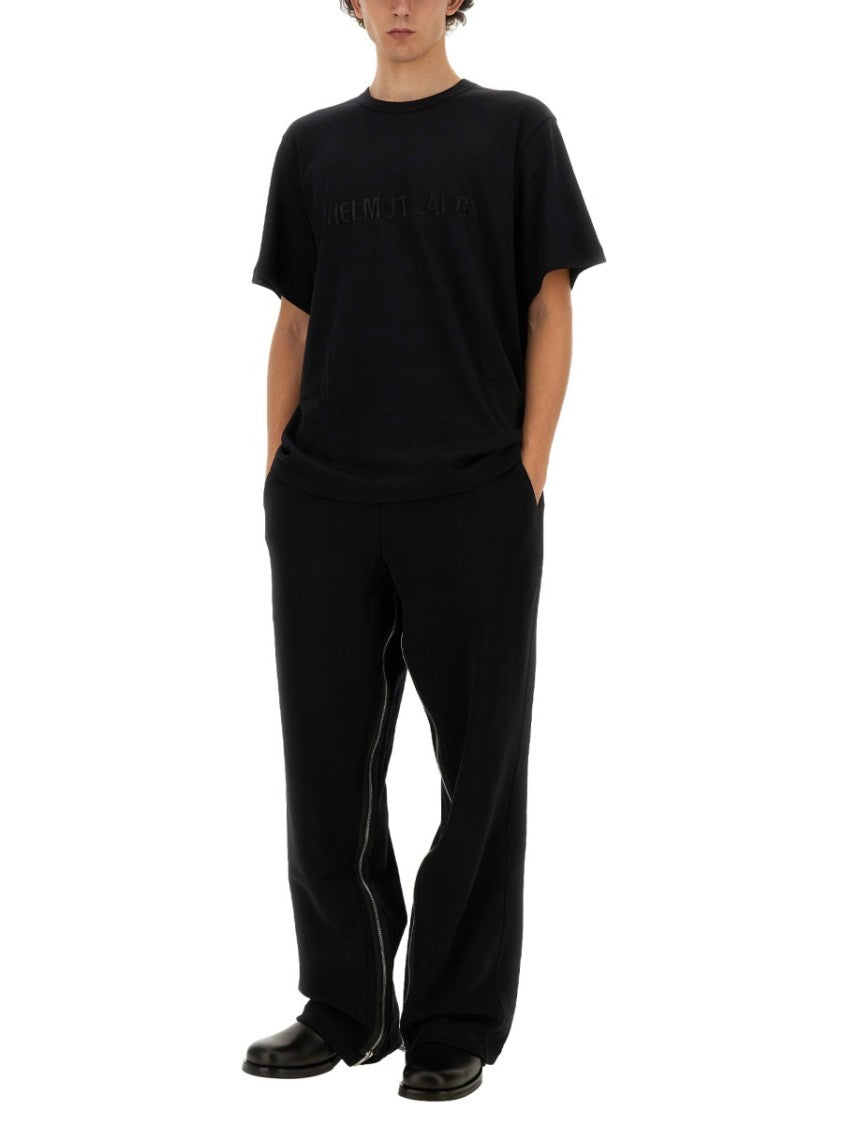 Helmut Lang Relaxed Fit Crew Neck T-Shirt With Embossed Logo
