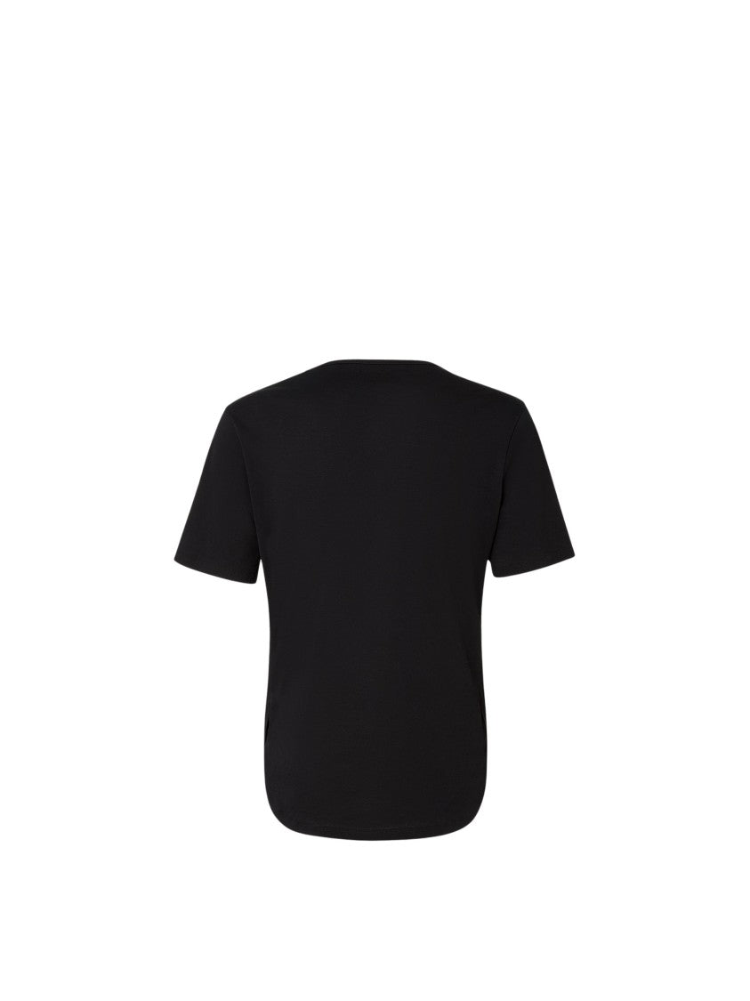 Fendi Graphic Lip Print Short-Sleeve T-Shirt - Black