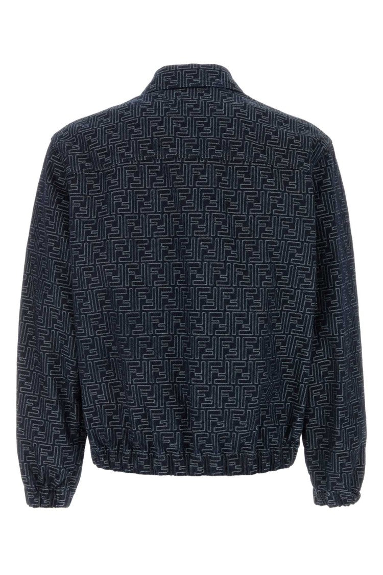 Fendi Embroidered Denim Bomber Jacket