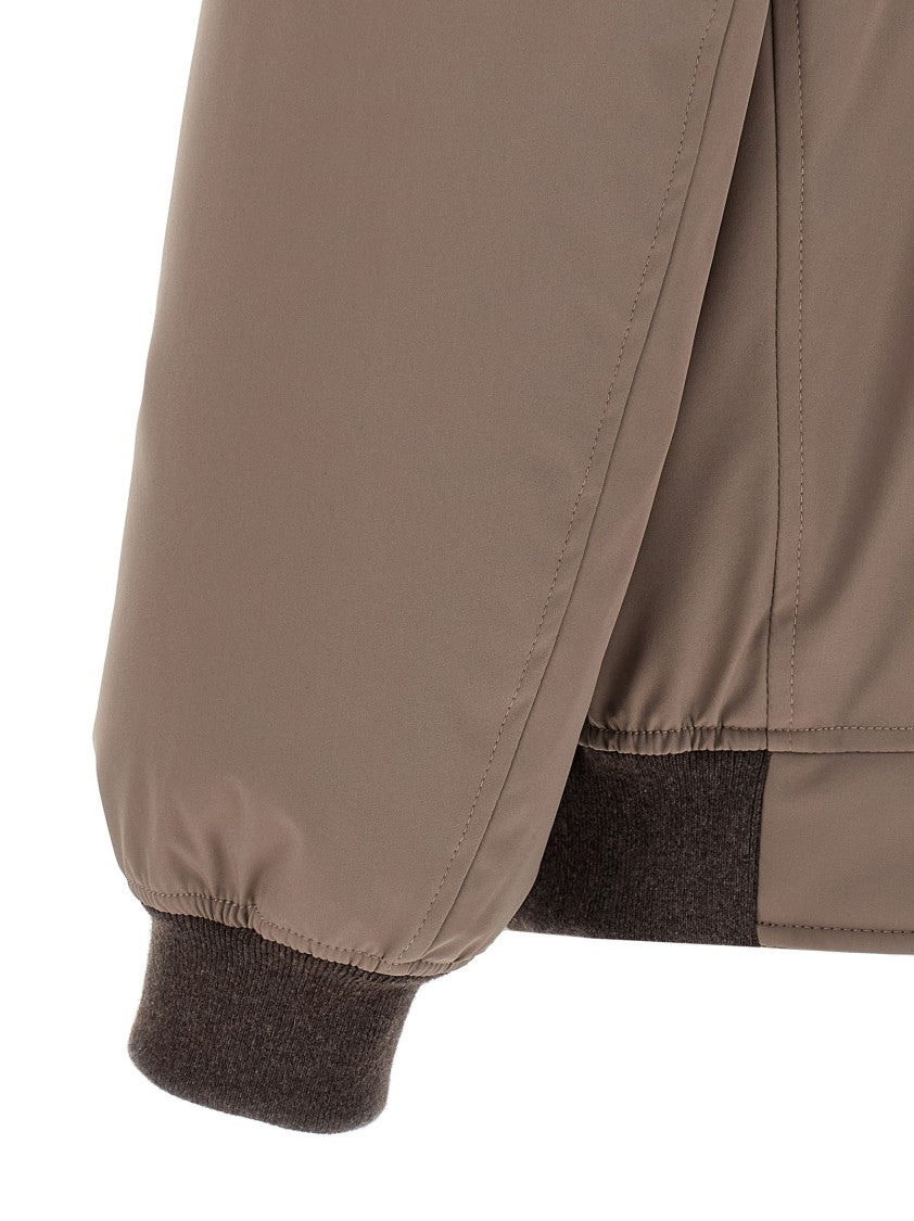 Brunello Cucinelli Sherling Neck Bomber Jacket