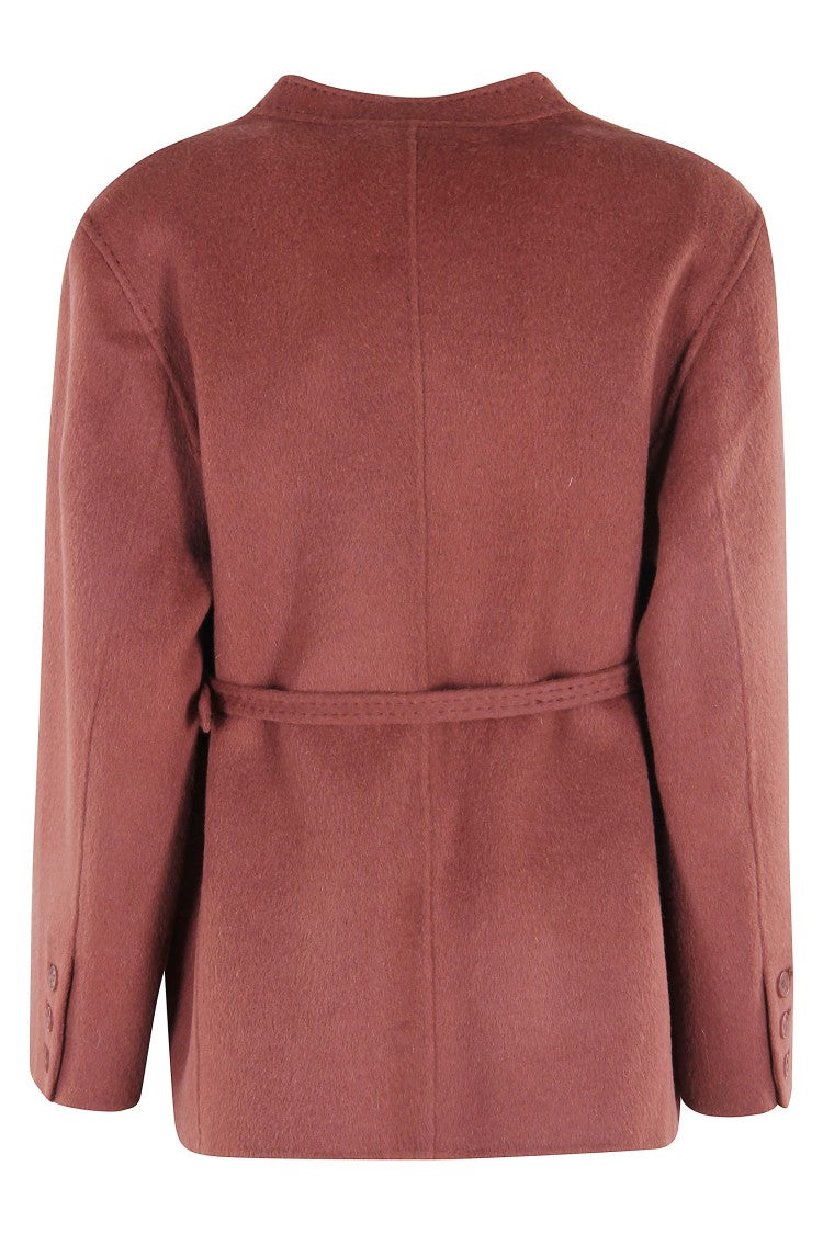 Isabelle Blanche Light Mahogany Wool Jacket With Korean Collar