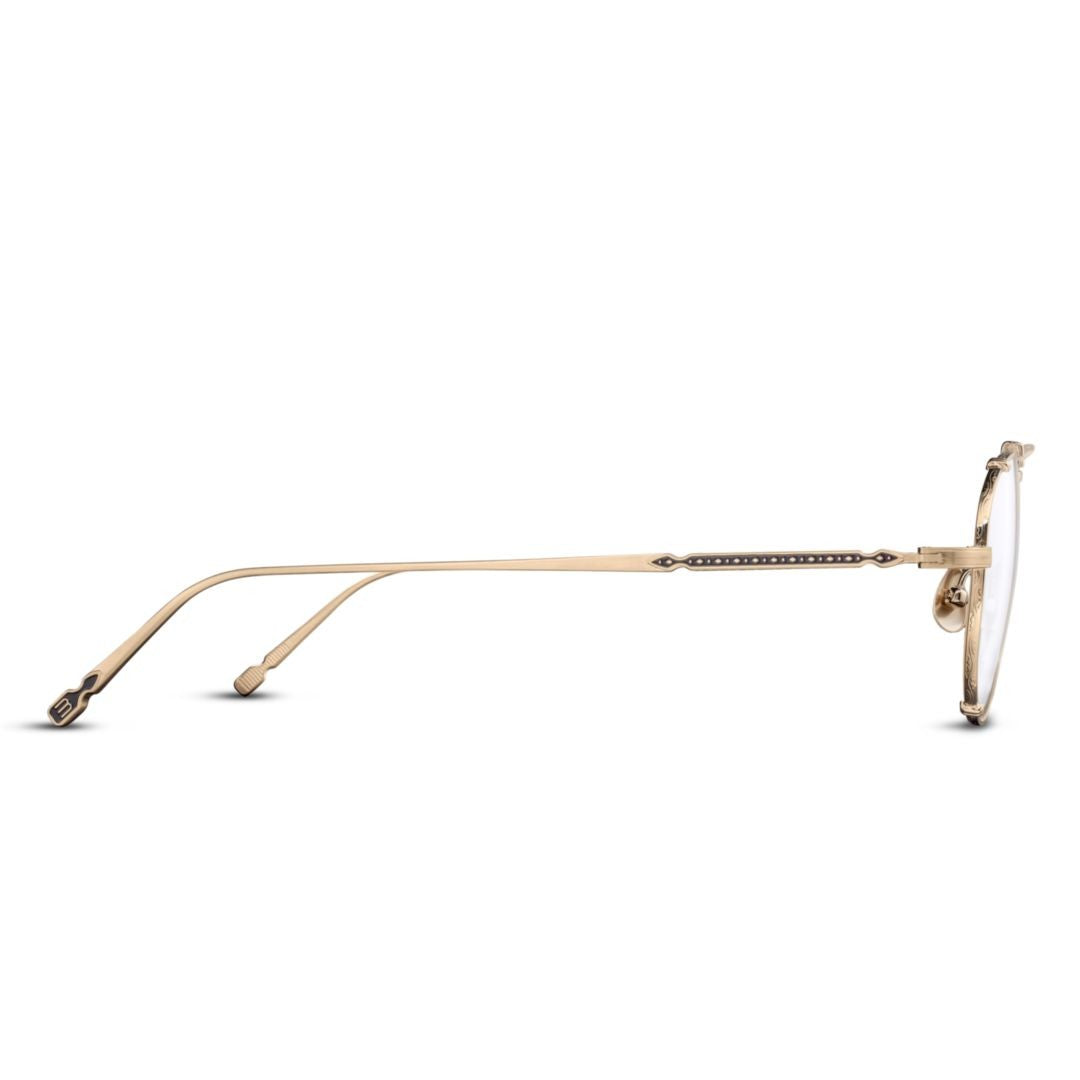 Matsuda M3142.Rx Sleek Double Bridge Metal Eyeglasses With Intricate Temple Design