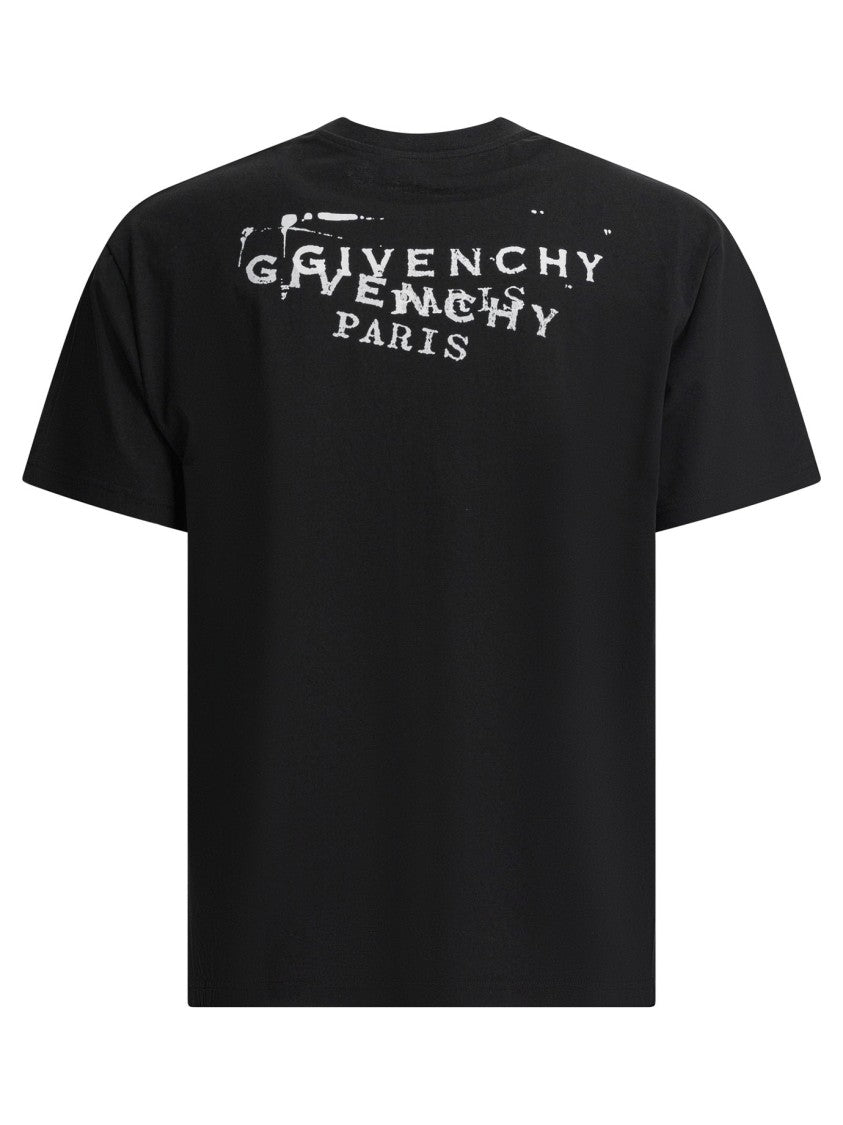 Givenchy Cotton T-Shirt With Distressed Logo