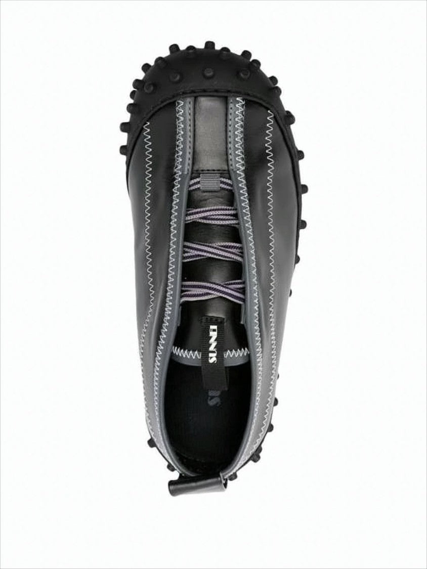Sunnei Sleek Black Leather Sneakers