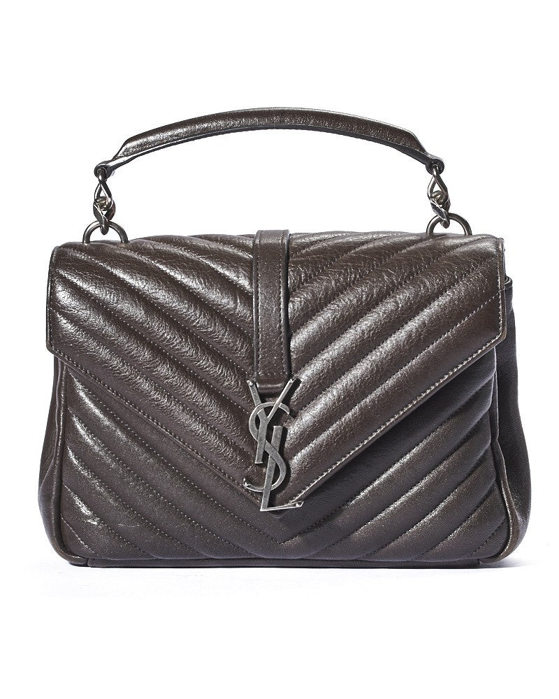 Saint Laurent College Medium In Quilted Brown