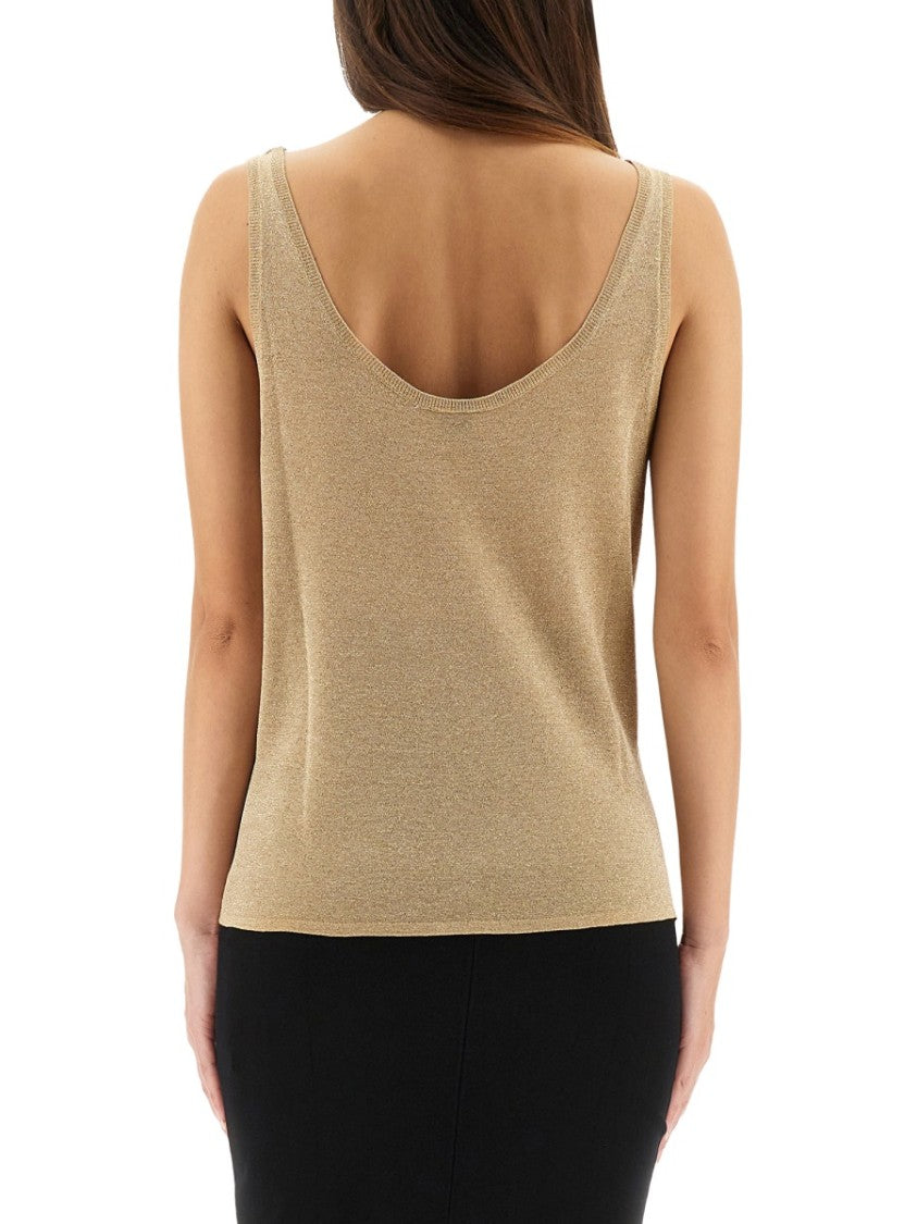 Saint Laurent Lurex Knit Tank Top