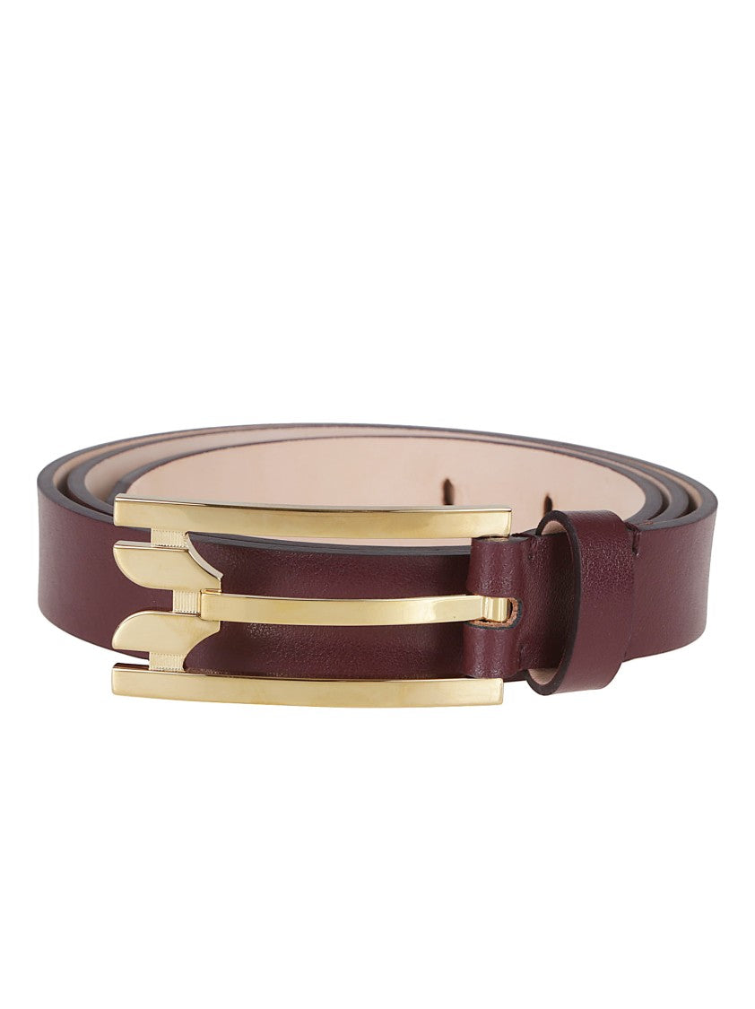 Victoria Beckham Deep Burgundy Calf Leather Belt