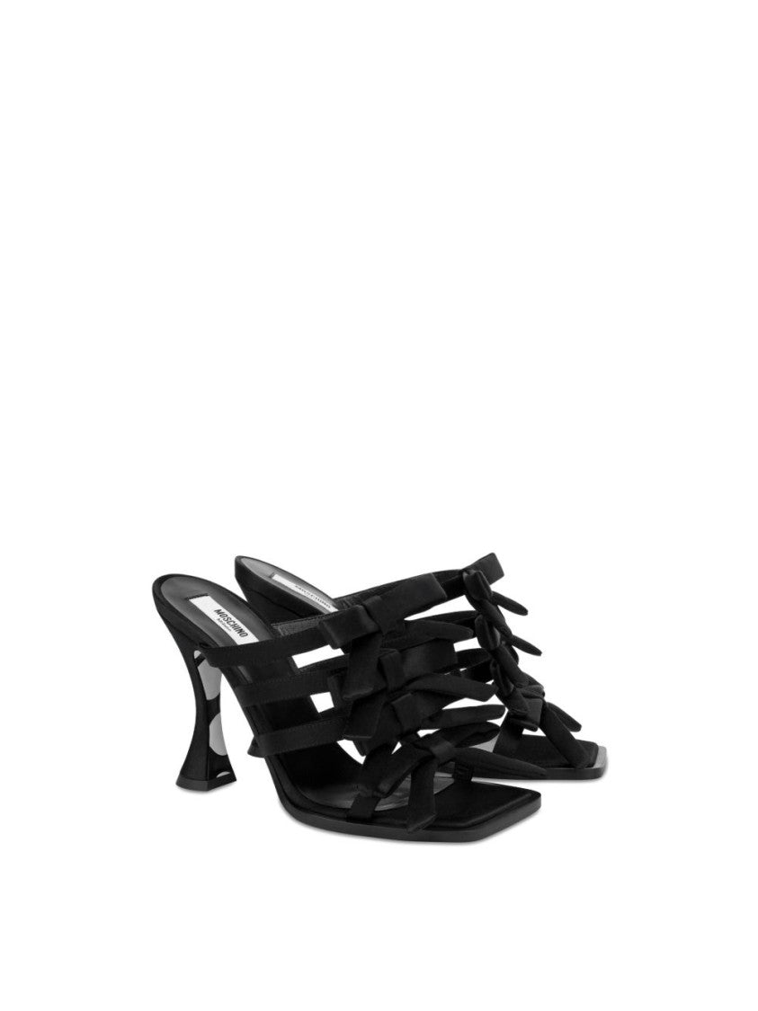 Moschino Sculpted Heel Sandals With Bow Detail