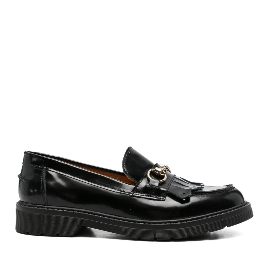 Sergio Moretti Black Decorative Fringe Horsebit Detail Suede Loafers