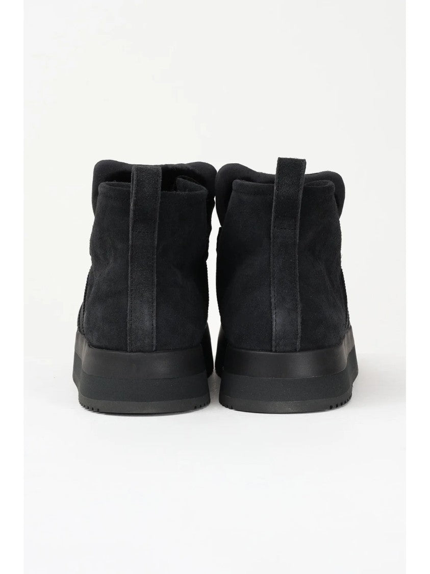 Adidas Black Leather Plush Sneakers