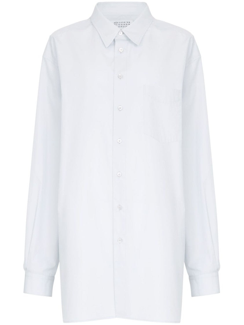 Maison Margiela Oversized Light Blue Cotton Shirt