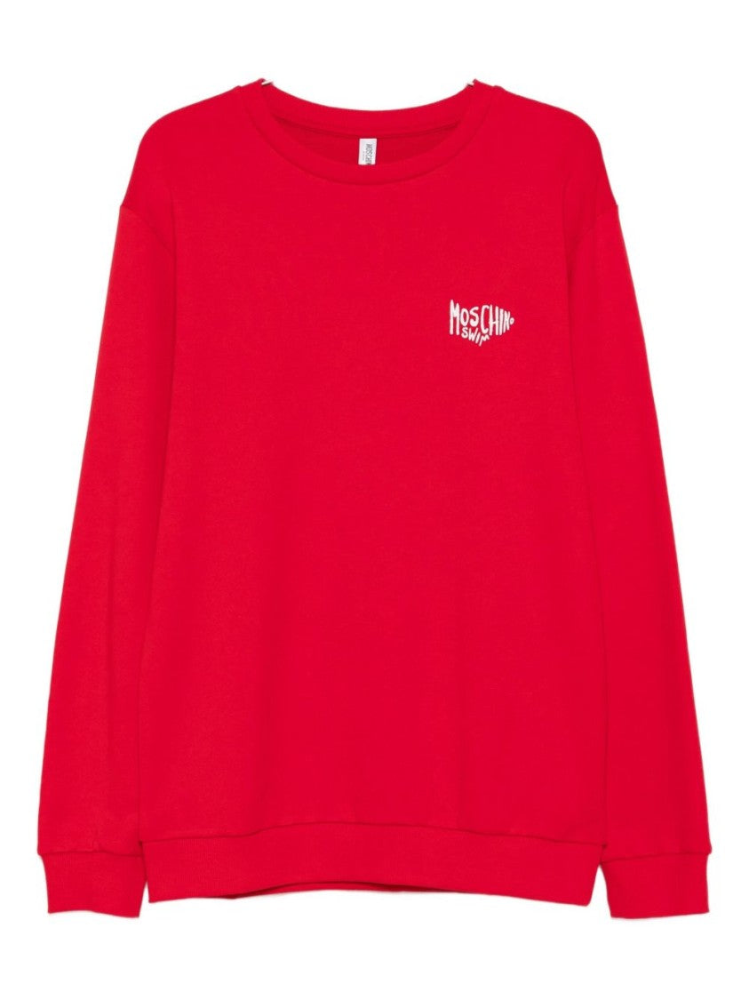 Moschino Relaxed Fit Red Cotton Sweatshirt