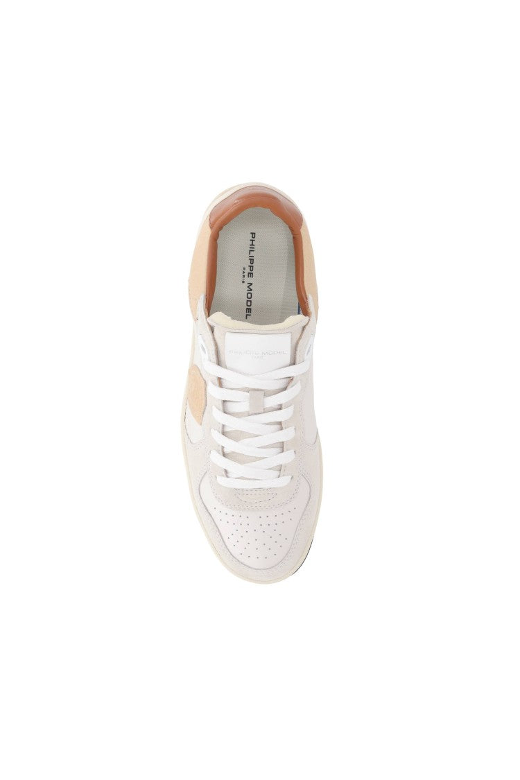 Philippe Model Pigalle Leather And Suede Brown Heel Sneakers